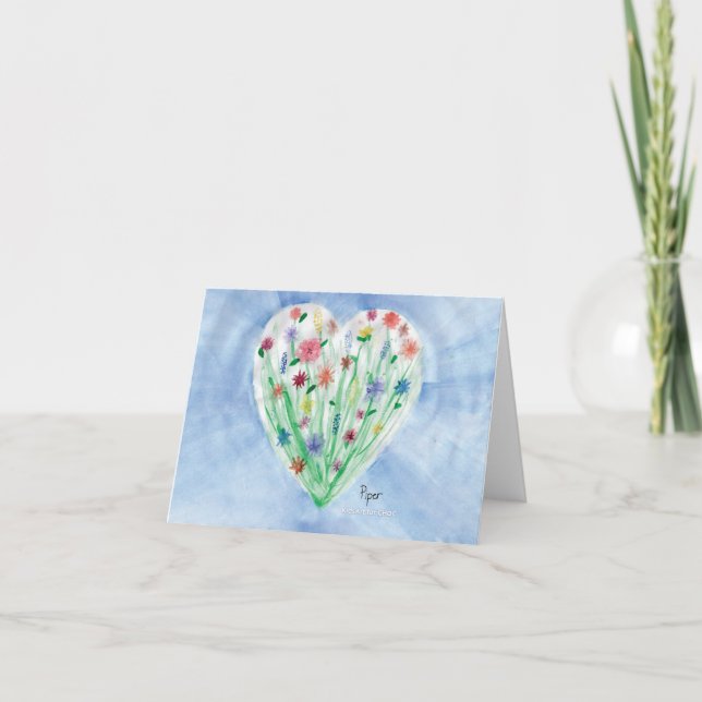 Carte De Remerciements Heart Garden - KidsArt pour CHOC (Devant)