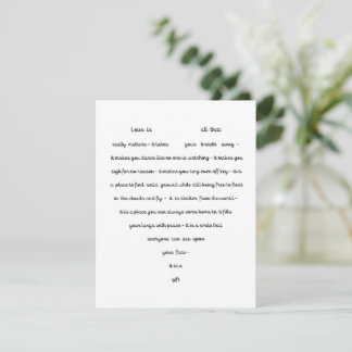 Carte De Remerciements Heart Shaped Poetry Card