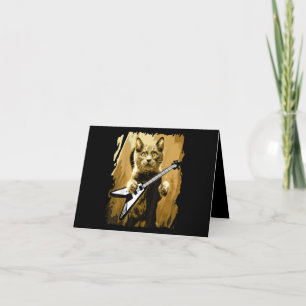 Carte De Remerciements Heavy metal guitar playing Cat Rocker Guitarist