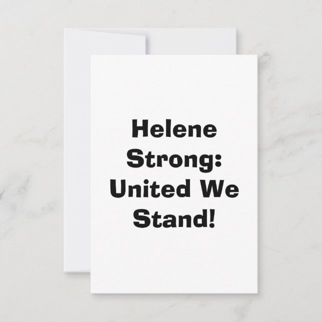 Carte De Remerciements Helene’s Fury, Our Unity ! Nous Sommes Unis ! (Devant)