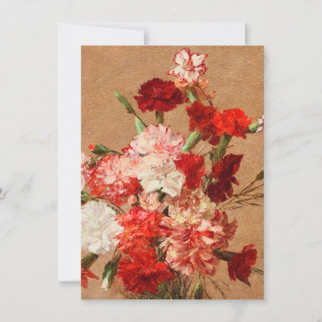 Carte De Remerciements Henri Fantin Latour - oeillets sans vase (Devant)