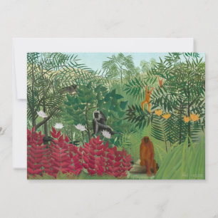 Carte De Remerciements Henri Rousseau - Forêt tropicale avec singes