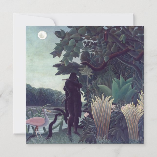 Carte De Remerciements Henri Rousseau - Le Charmeur Des Serpents (Devant)