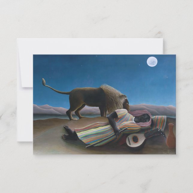 Carte De Remerciements Henri Rousseau - Les Tziganes qui dorment (Devant)