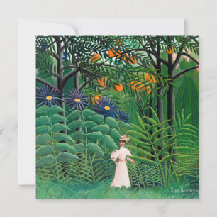 Carte De Remerciements Henri Rousseau - Une femme marche dans une forêt e