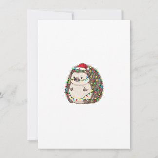 Carte De Remerciements Hérisson Chapeau de Père Noël Lumières de Noël Drô