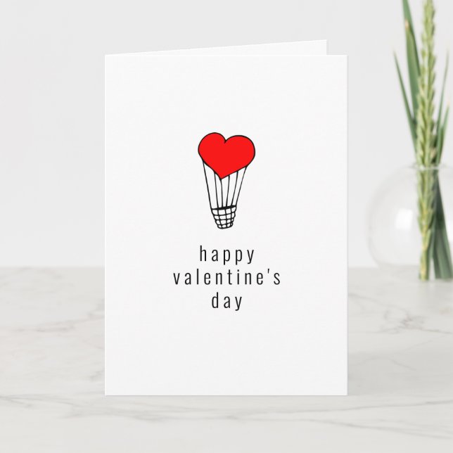 Carte De Remerciements Heureuse Sainte-Valentin | Ballons Heart Hot Air (Devant)