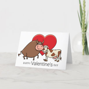 Carte De Remerciements Heureuse Sainte-Valentin   Couple de vache
