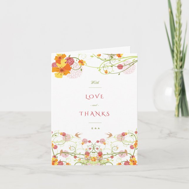 Carte De Remerciements Hibiscus Jaune Mariage Floral T (Devant)