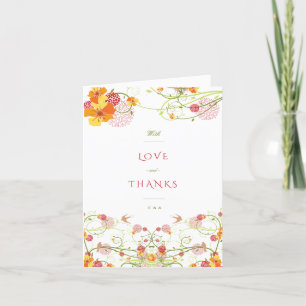 Carte De Remerciements Hibiscus Jaune Mariage Floral T