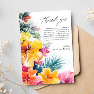 Carte De Remerciements Hibiscus Plage tropicale Destination Mariage