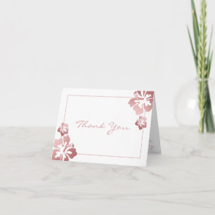 Carte De Remerciements Hibiscus Tropical Rose à l'intérieur