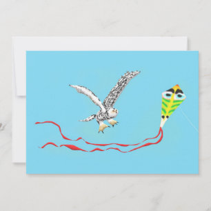 Carte De Remerciements Hibou et cerf-volant de Milou