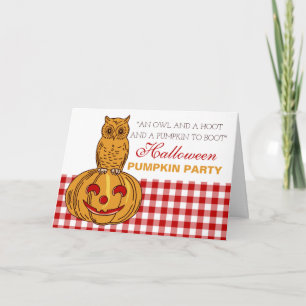 Carte De Remerciements Hibou sur Citrouille Halloween Citrouille Party In