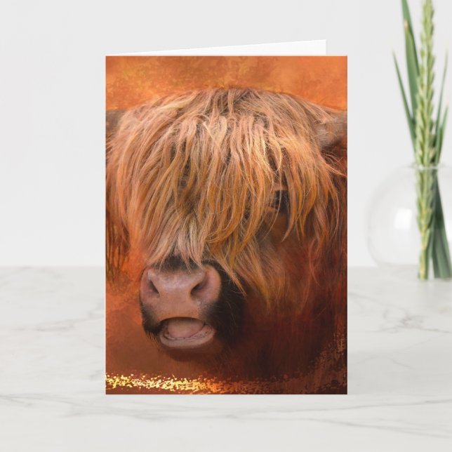 Carte De Remerciements Highland Cow (Devant)