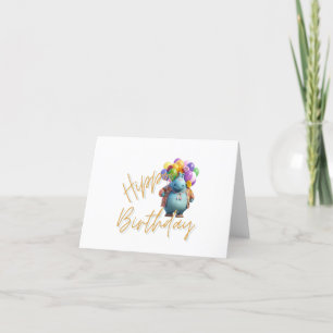 Carte De Remerciements Hippo Birthday