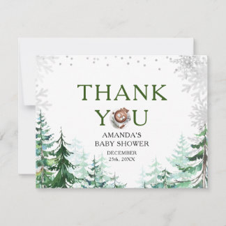 Carte De Remerciements Hiver Il Fait Froid Dehors Forêt Chocolat Chaud Ne