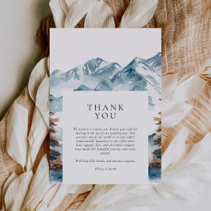 Carte De Remerciements Hiver Montagnes Pine Tree Mariage