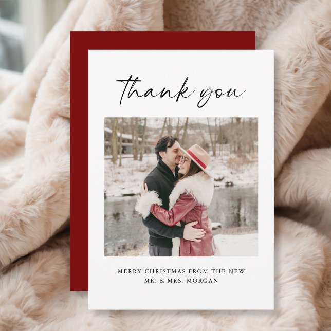 Carte De Remerciements Hiver romantique photo de Noël (Créateur téléchargé)