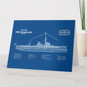 Carte De Remerciements HMS Dreadnoud - Plan d'expédition ABD