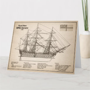 Carte De Remerciements HMS Victoire - Plan directeur des navires SD