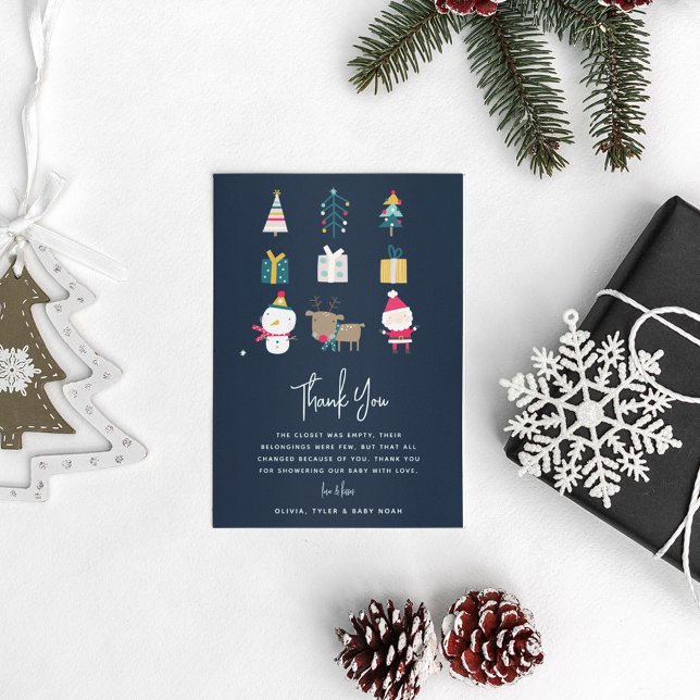 Carte De Remerciements HO HO HO Christmas Couple Baby shower (Créateur téléchargé)