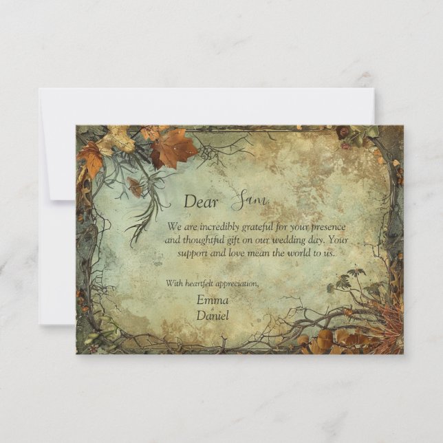 Carte De Remerciements Hobbiton Haven Mariage (Devant)