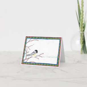Carte De Remerciements Holiday Chickadee