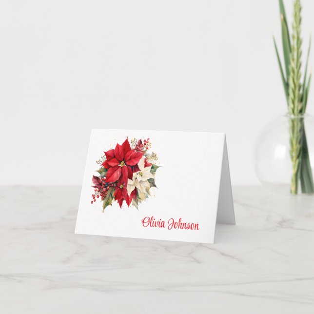 Carte De Remerciements Holiday Custom Name Folded Note Cards (Devant)