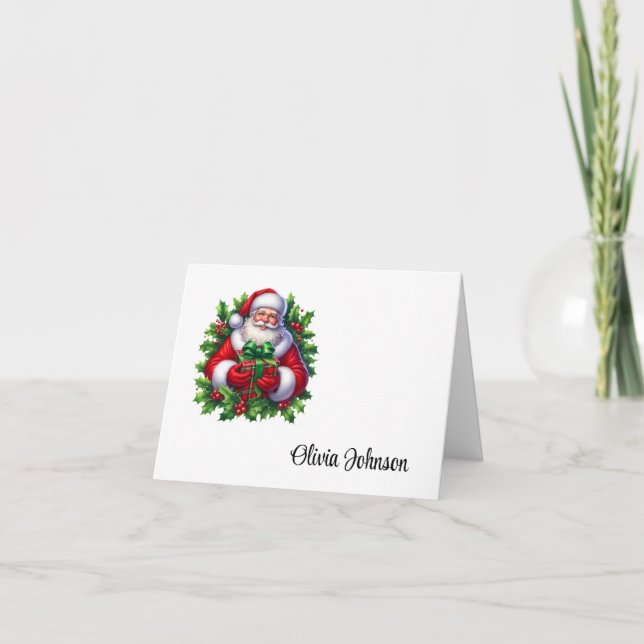 Carte De Remerciements Holiday Custom Name Folded Note Cards (Devant)