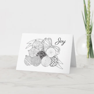 Carte De Remerciements Holiday Elegance – Black & White Ornament Card
