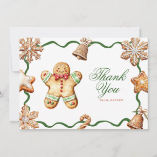 Carte De Remerciements Homme en pain d'épices   Baby Shower de Noël 