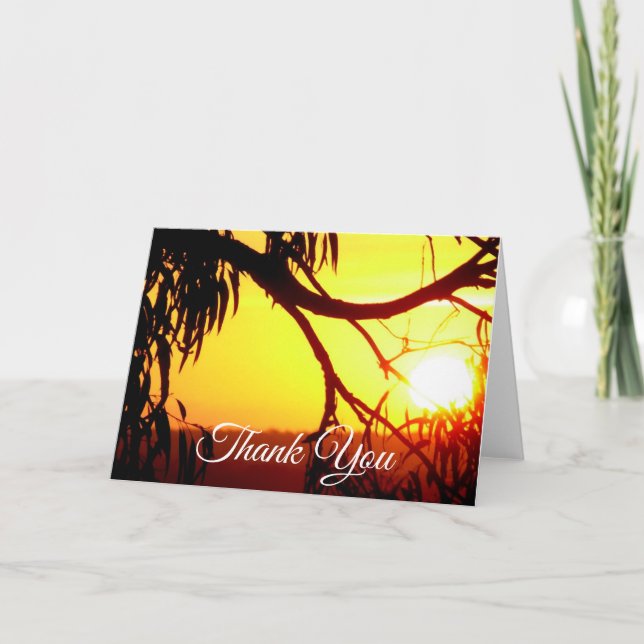 Carte De Remerciements Horizon coucher de soleil (Devant)