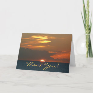 Carte De Remerciements Horizon coucher de soleil "Merci"
