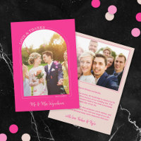 Hot Pink Arch Mariage Photo Love & Thanks