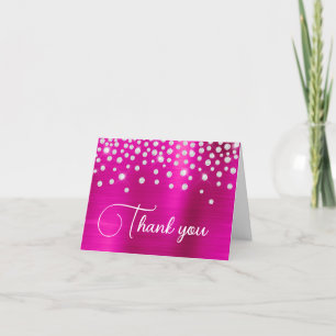Carte De Remerciements Hot rose Foil Diamond Confetti 50e anniversaire