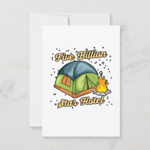 Carte De Remerciements Hôtel Camping Camper Tent Giant 5 milliards d'étoi