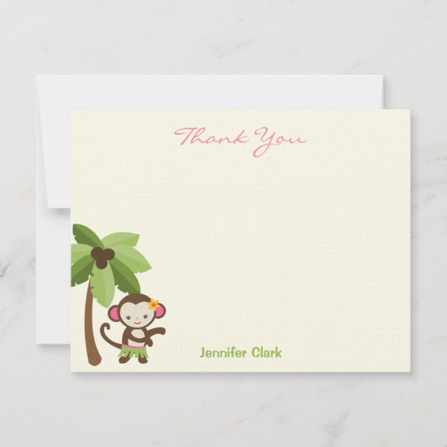 Carte De Remerciements Hula Monkey (Devant)