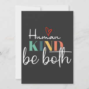 Carte De Remerciements Humankind Be Two Shirt, femmes tendance, soyez gen