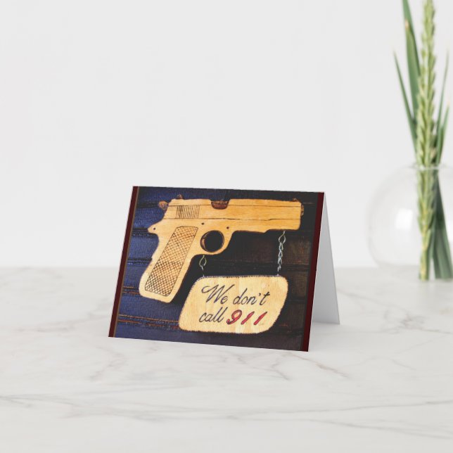 Carte De Remerciements Humour d'armes à feu (Devant)