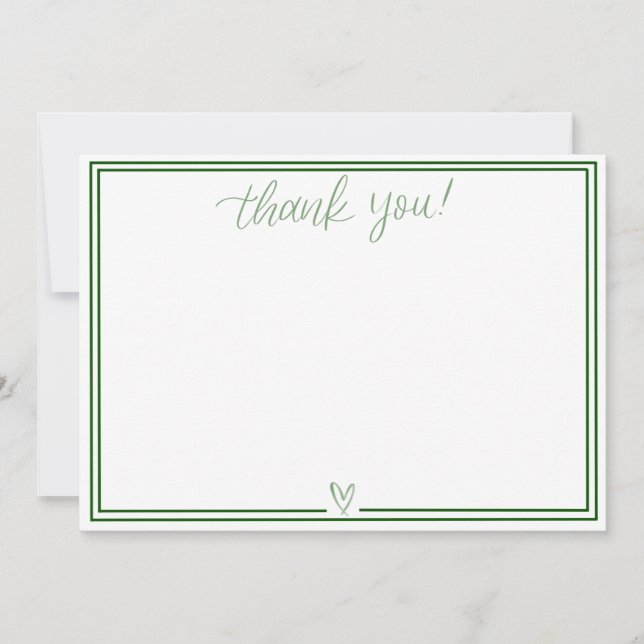 Carte de remerciements (Hunter Green) (Devant)