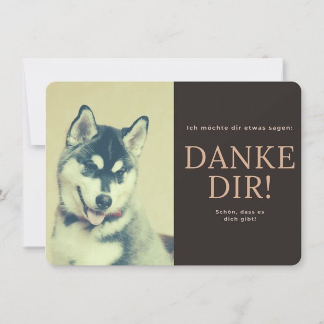 Carte De Remerciements Husky sibérien (Devant)