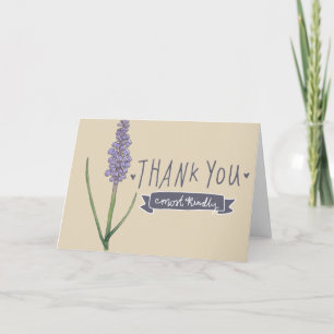 Carte de remerciements Hyacinthe aquarelle