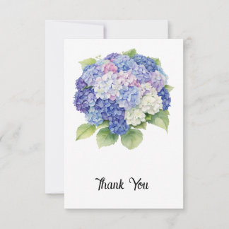 Carte De Remerciements Hydrangea Flat Thank You Card