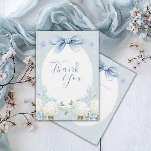 Carte De Remerciements Hydrangeas Bleus Blancs Ruban Mariage Vintage