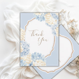 Carte De Remerciements Hydrangeas Bleus et Blancs Mariage Vintage