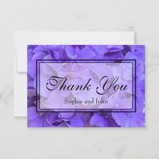 Carte De Remerciements Hydrangeas Lavande lilas (Devant)