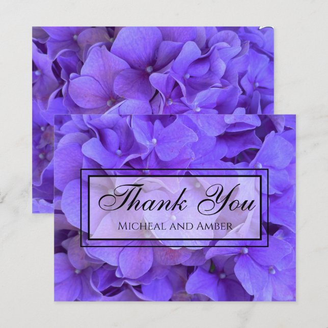 Carte De Remerciements Hydrangeas Lavender lilas (Devant / Derrière)