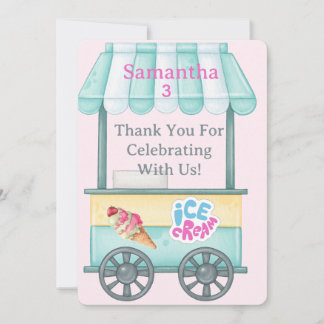 Carte De Remerciements Ice Cream Thank You Card, Samantha Birthday Thank