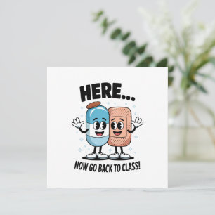Carte De Remerciements Ici Maintenant Retournez En Classe Infirmière Scol